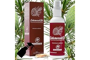 EVANMORE Cedarwood Oil Moth Repellent Repeller Spray Natural Safe Clothes Carpet Curtain Moths Insect pests 100ml Prevention Deterrent Wardrobe Cupboard Drawers Clothing Essential Oil Protection Effective (1)