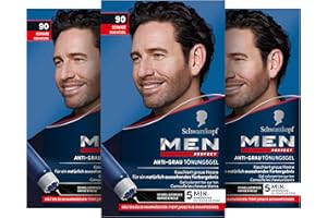 Schwarzkopf Men Perfect Anti-Grau-Tönungs-Gel, 90 Natur Schwarz, 3er Pack (3 x 80 ml)