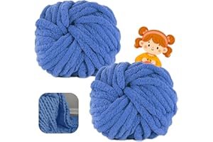 ANKEKOLYSTAR Filato Grosso 500g (250g x 2) approx 54m, chunky yarn Soft Chenille, Yarn for Knitting, Wool for Crochet and Knitting Blankets Scarf Hat (25)