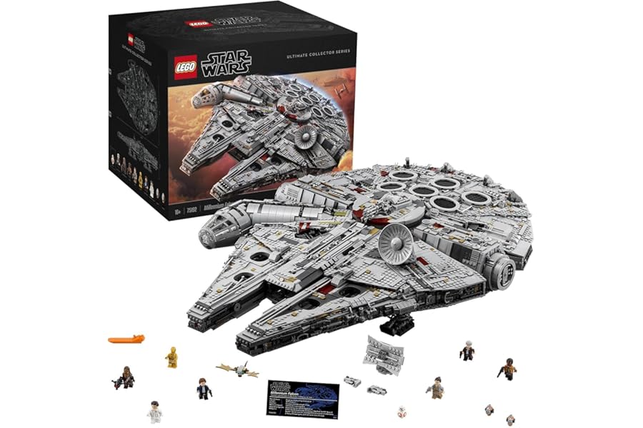 LEGO Star Wars Millennium Falcon, UCS Set for Adults, Model Kit to Build with Han Solo, Princess Leia & Chewbacca Minifigures, Plus Droid Figure, Collectible Gifts for Teenagers, Boys and Girls 75192
