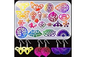 Yaomiao Stampi per Orecchini in Resina Stampi in Silicone per Gioielli di Forme Assortite per Ciondoli Fai da Te Fatti a Mano (Stile Retrò)