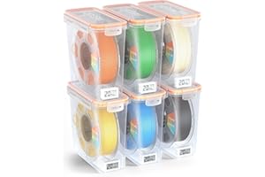 YOOPAI Pro Filament Förvaringsbox med Temperatur- och Fuktighetsmonitor - Förvaringsbox för Enskilda Spolar, lufttät, synlig display, fukt- och dammskyddad för 3D-Utskrift (6-Pack)
