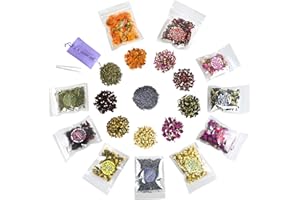 DORAMAGIC Natural Dried Flowers Kit 10 Bags, Dried Flowers Herbs for Soap Making, DIY Candle, Resin Jewelry, Bath