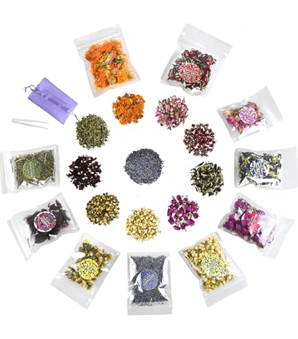 Kruiden en gedroogde bloemen 12 soorten natuurlijke gedroogde bloemen, lavendel, jasmijn, roos, citroengras, munt voor doe-het-zelf, zeep, kaars, hars sieraden maken