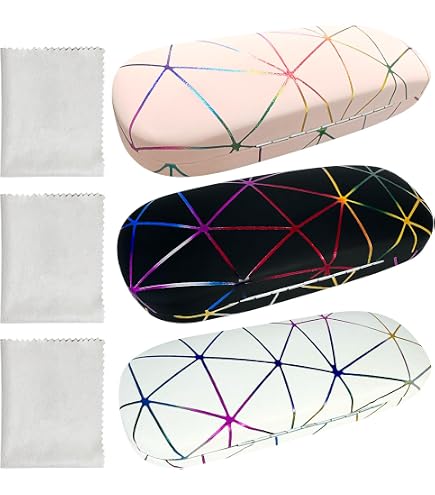 GRK Set di custodie per Occhiali da 2 Pezzi, Custodia per Occhiali in Pelle, Custodia per Occhiali Morbida, Custodia per Occhiali in Bianco e Nero con