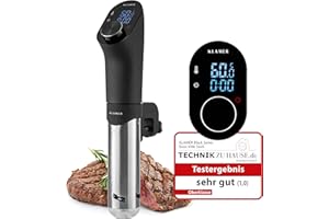 ‎KLAMER KLAMER Sous Vide Stick, 1200 Watt IPX7 wasserdichter Sous Vide Garer mit 3D Zirkulation und 20-95℃ Temperaturregelung, Schongarer Timerfunktion und LED Display