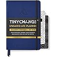 TinyChange Undated Classic Life Planner | A5 Size Diary+ 2 Pocket & Meal Planners | Achieve Goals | Gratitude Journal; Habit Tacker| 100+ Activities & Reminders | 400 Stickers | Blue Cover