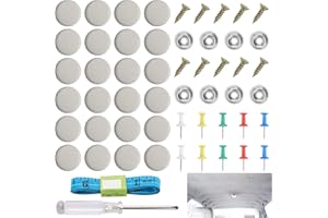 HEEDPEIUR Dachhimmel Reparatur Set, 60 Stück Kfz Reparatur Nieten, Auto Himmel Reparieren, Dachhimmel Reparatur Knöpfe mit Stecknadeln Schraubendreher Maßband, Autohimmel Stoff Reparatur Set für Alle Autos