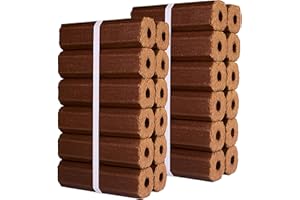 Topline High Energy Heat Logs - Pack of 24 Ultra Dry Compressed Fuel Logs. Great for Burners, Open Fires and Multi-Fuel Stoves. Planet-Friendly Wood Briquettes.