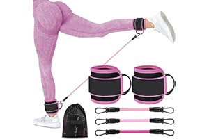 FitEx Ankle Resistance Bands with Cuffs, Ankle Bands for Glute Kickbacks, Glutes Workout Equipment, Home Gym Ankle Cable Cuffs, Leg Exercise Bands for Women by Tarrapu
