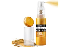 DECORROM Glitter Commestibili Spray 22g - Coloranti Alimentari in Polvere, Brillantini Commestibili per Torte, Macarons, Fondente, Cupcake, Bevande, Cocktail, Dolci, Pasticcerie e Decorazioni Culinarie (Oro)