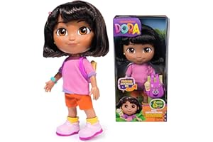 Dora, bambola Dora canta ed esplora con musica, effetti sonori, frasi bilingue, abiti e accessori per bambole, giocattoli per bambine e bambini dai 3 anni in su