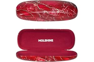 MOLSHINE twarda skorupa PU skórzany futerał na okulary, podróżny przenośny futerał na okulary dla mężczyzn kobiety dziewczyna praca nauka podróży