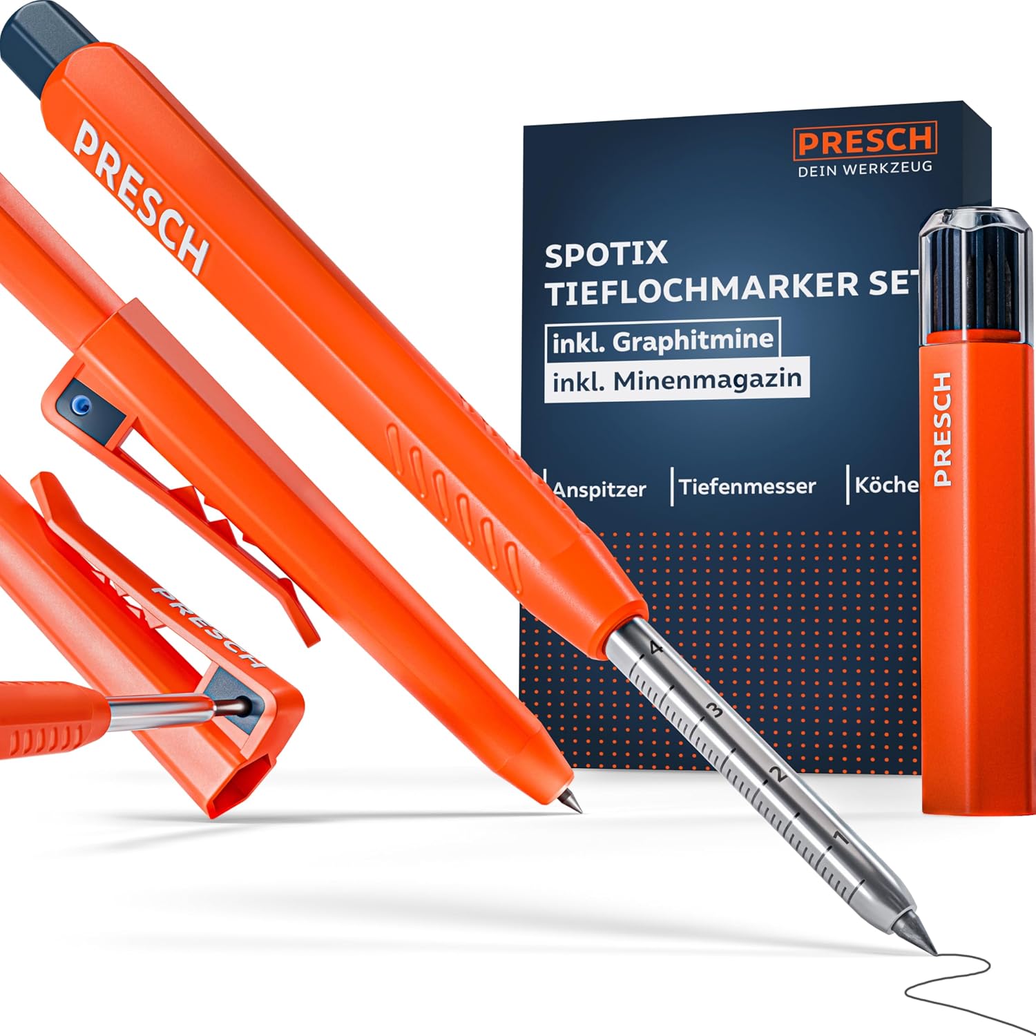 Technische Daten & Spezifikationen : PRESCH Tieflochmarker SPOTIX inkl 13 Graphitm