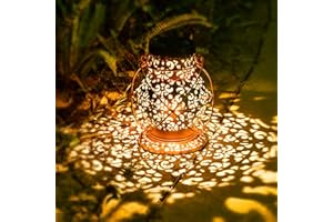Latarnia solarna na zewnątrz, w stylu retro, wisząca latarnia solarna do użytku na zewnątrz, wodoszczelna IP65, metalowa lampa solarna JOYCREATOR do użytku na zewnątrz, do ogrodu, na taras, balkon,