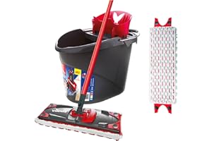 ‎VILEDA Vileda ULTRAMAX 2in1 Bodenwischer Komplett Set mit extra Bezug, Wischmopp mit Stiel, Zwei Mikrofaser-Bezüge und Eimer mit Powerpresse, zum schnellen Auswechseln des Bezugs