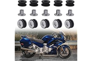RAKIUTY M6 Motorrad Gummitüllen,Motorcycle Rubber Grommets Universal,Peugeot Verkleidungsschrauben Gummimuttern,Motorrad Gummitüllen,Verkleidungen Windschild Ersatzzubehör Verkleidung Schrauben,10 Pcs,Schwarz