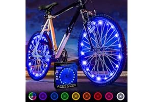Activ Life Éclairage LED pour Roue de vélo : Visible sous Tous Les Angles pour Une sécurité et Un Style ultimes – Piles incluses, Lot de 2 pneus, Bleu