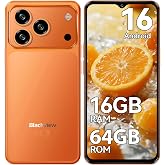 Blackview Wave 7C Free Mobile Phones Android 16, 16GB+64GB, Orange | 6.56" Mobile Phone, Battery 5000mAh Smartphone, Camera 3