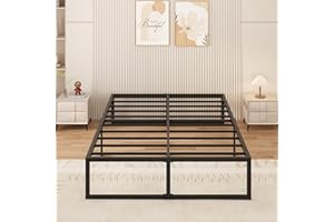 Yicensen Small Double Bed Frame 120x190 cm Metal Platform Bed Small Double with Steel Slat Support, Easy Assembly, Noise Free, No Box Spring Needed, 41cm High, Black