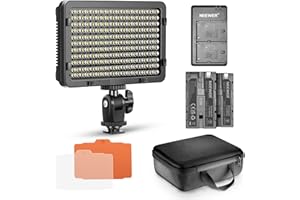 NEEWER 176 LED Videoleuchte Streaming Licht Set Videolicht Panel 3200-5600K, 2 x Li-Ion Akku, USB Ladegerät & tragbare Case, Key Light für Canon Nikon Pentax Sony DSLR Kamera Beleuchtung Fotografie