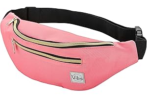 Vibe Festival Gear Sac Banane pour Homme et Femme –Plusieurs Couleurs– Sacoche Homme bandouliere Noir holographique Argent, Or pour Festivals, randonnée, Course à Pied, Cyclisme.
