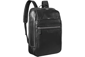 STILORD 'Malik' Plecak Biznesowy Skórzany Du¿y Laptop Plecak 15,6 cala Plecak firmowy skórzany mêski XL do szeroko¶ci teczki DIN A4 Plecak dzienny, Kolor:czarny