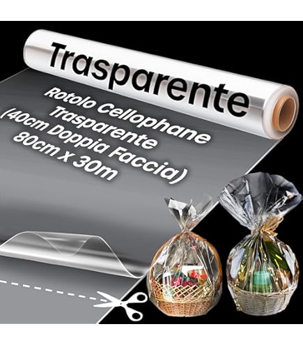 Carta Cello Iridescente Trasparente - Carta Regalo Opale Per Cesti, Pacchi E Decorazioni, Larghezza 70cm - Foto 5