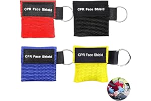YUGUOLAN 4 Stück Beatmungsmaske Erste Hilfe, Beatmungsmaske Schlüsselanhänger, Beatmungsbeutel, Beatmungstuch, Cpr Maske Face Shield, Für Einfache Anwendung Erwachsene Und Kinder (4-Farben)