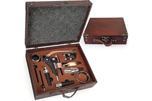 ZBPASL Korkenzieher Set in Holzkiste Geschenk,Luxus Weinöffner,Wein Sommelier Sets mit Flaschenöffner,Weinverschlüsse,Weinzubehör Geschenkset (Style 03)