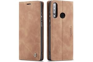 Ququcheng123 - Carcasa para Huawei P30 Lite, Funda de Piel con Cierre magnético y Carcasa antigolpes, Color marrón