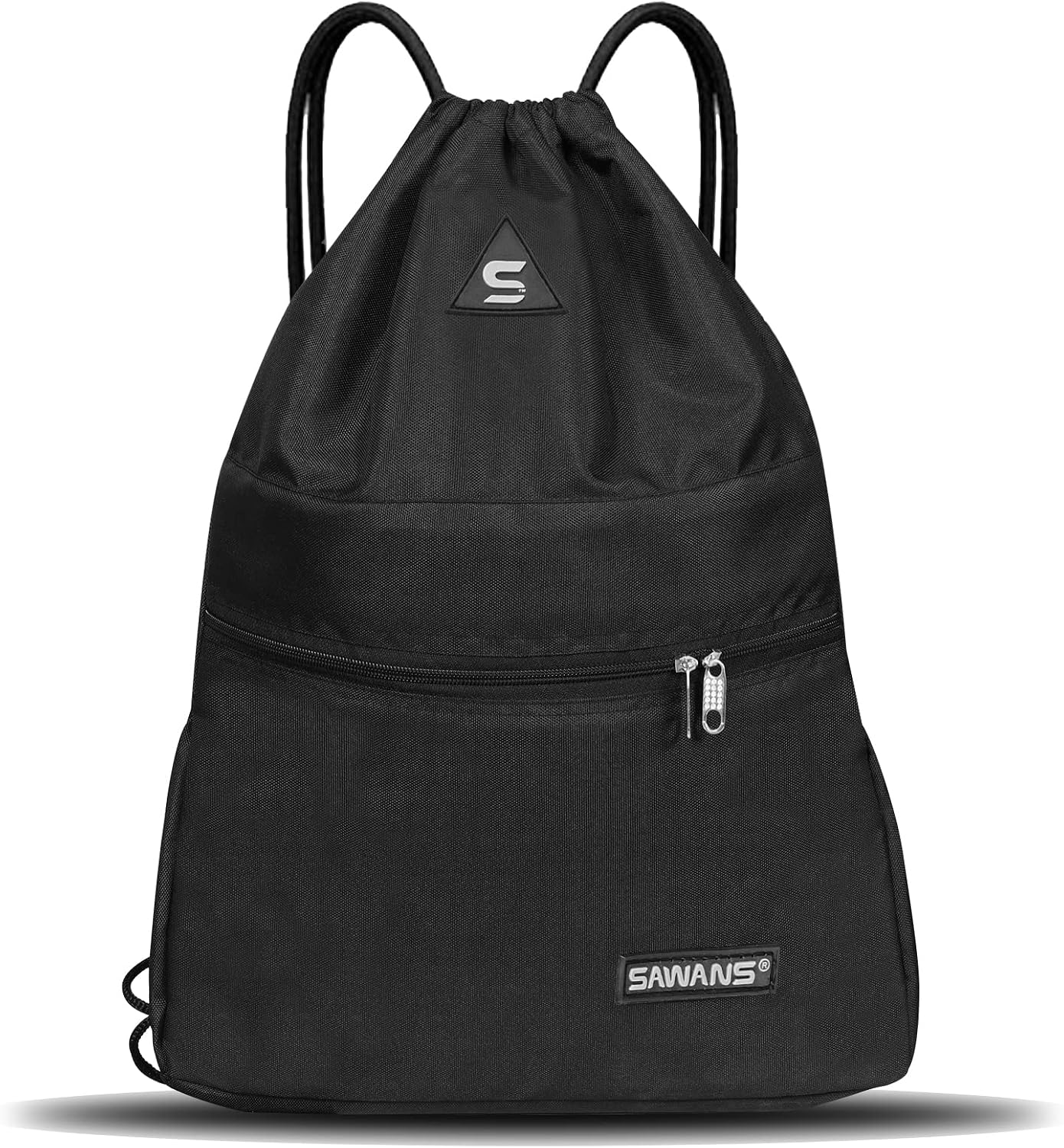 SAWANS Bolsa deportiva de gimnasio con cordón, bolsa impermeable con bolsillo para mujeres y hombres, kit de viaje para senderismo, escuela, estudiantes, bolsa de polietileno al aire libre, natación