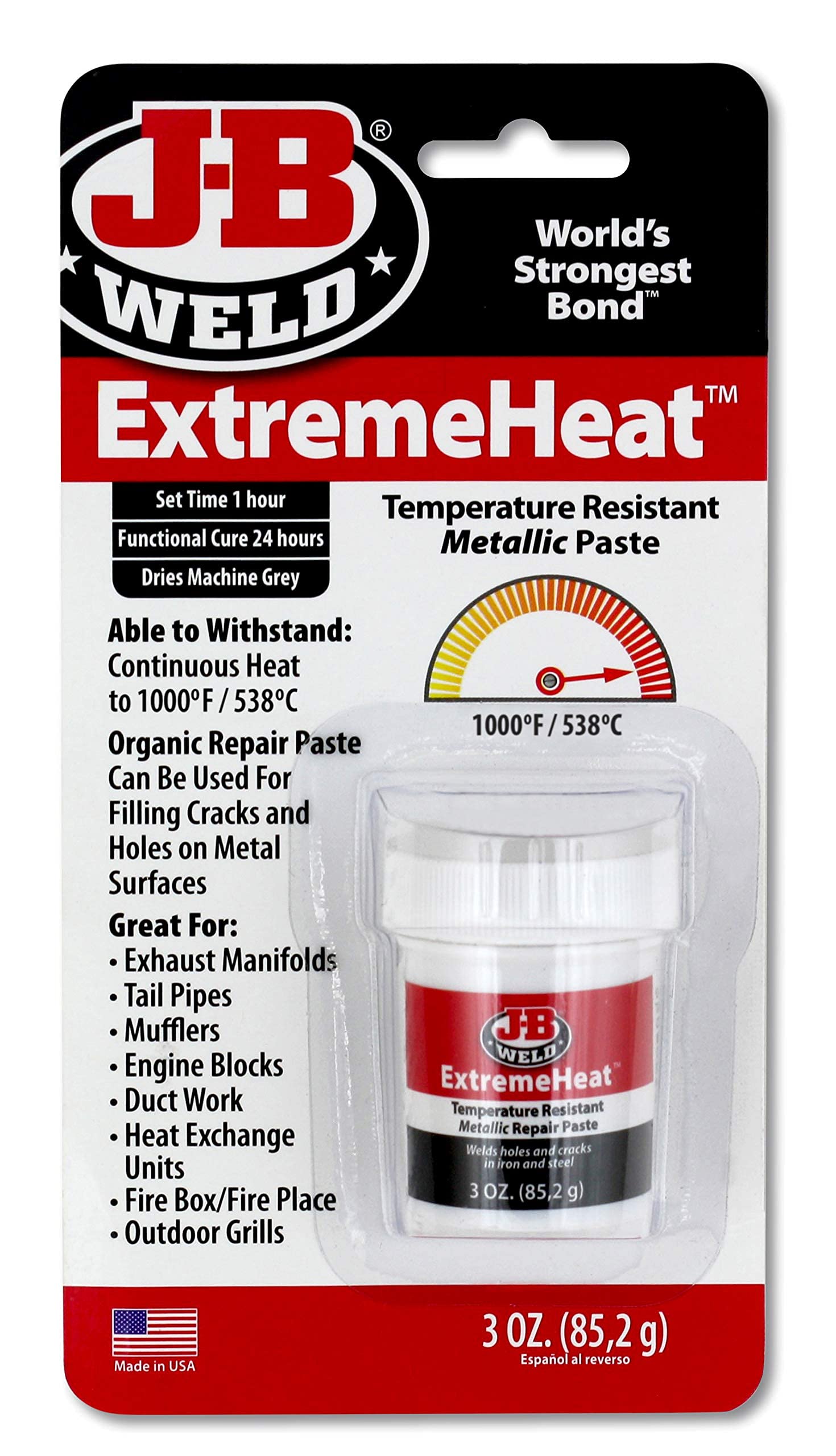 J-B Weld 37901 3 oz. Extreme Heat Temperature Resistant Metallic Paste (Pack of 4)