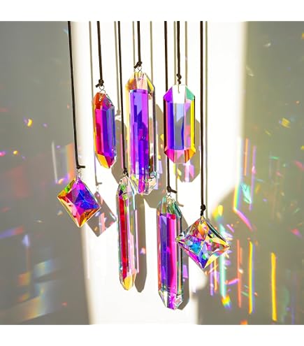 Acchiappasole In Cristallo - Set Di 4 Prismi Arcobaleno Per Appendere A Finestre E Giardino, Decorazione Che Crea Riflessi Colorati Prismi Solari Decorativi