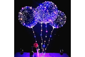 Lot de 10 ballons à LED transparents à l'hélium - 50,8 cm - Gonflables à l'hélium - Pour la maison, Noël, un mariage, un anniversaire, la Saint-Valentin