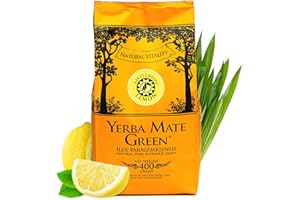 Yerba Mate Green 'Lemon' Brasilianischer Mate-Tee 400g | Süßer Zitrusgeschmack Mate Tee | mit Zitronengras, Zitronenschale gereift | luftgetrocknet | rauchfrei | plastikfrei | fair | Vegan
