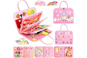 Eagool Busy Board, Giochi Montessori 1 2 3 Anni, Giochi Bambini 1 2 3 Anni, Pannello Sensoriale Bambini Montessori, Regalo Bimba Bambina 1 2 Anni