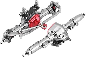 Dilwe Essieux de RC Voiture, Essieu arrière Avant de 1/10 RC Voiture en Alliage d'aluminium Pièces pour RC Crawler SCX10 AXIAL D90