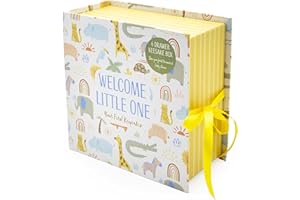 ROBERT FREDERICK Lullaby Animals Baby Keepsake Box – 6 Drawer Memory Box for Newborn Mementos – Baby Gift with Ribbon Closure
