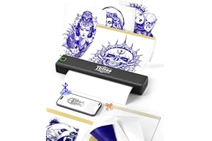 BORN4SHIP Tattoo Stencil Printer P84 A4 Thermal Tattoo Machine for Artists & Beginners, Bluetooth Stencil Thermal Printer Compatible with iOS, Android, PC, Black, 1500mah