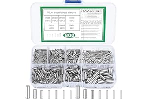BUT THE COW Zestaw 800 tulejek przewodowych, elektryczne złącza zaciskowe, ocynowane miedziane zaciski, nieizolowane złącza zaciskowe kabla, 10-22 AWG