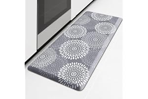 LuxStep Kitchen Mat Waterproof Kitchen Rugs for Floor Cushioned Anti-Fatigue Mat Non-Slip Standing Desk Mat Comfort Floor Mats for House Sink Office 17.3" x 39" Grey