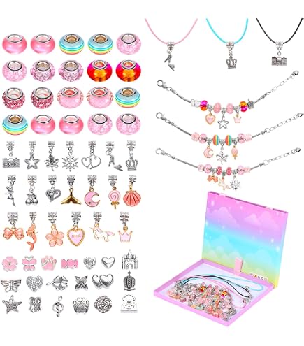 Kid Made Modern Einhorn-Halsketten-Set – Bastelset Mit Perlen, Charm, Schnur, Für Mädchen Ab 6 Jahren