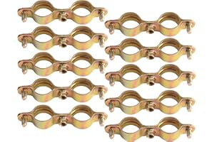 AERZETIX - C60418 - Juego de 10 abrazaderas soportes de fijación dobles Ø18mm - 3/8'' - montaje en pared de tubo cobre - sujeción de tornillo fontanería calefacción sanitario - en acero