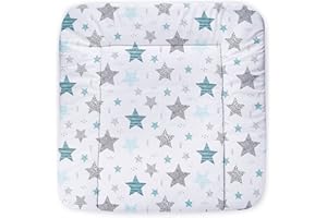 Balbina Wickelunterlage Wasserdicht Wickeltischauflage Wickelauflage baumwolle 85x75 Magic Sterne Mint