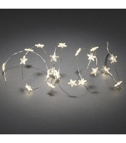 Konstsmide LED Lichterkette – 20 Bernsteinfarbene LEDs, Batteriebetrieben | Mit Lichtsensor & Timer (6h/9h) | IP44 Für Außen