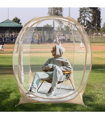 Pop-up Bubble Tent, 366 x 345 x 220 cm, Transparante Kampeertent, Tuinkoepel Iglo Tent met Ramen, Sporttent, 540° Panoramisch Uitzicht, voor 10-12 Personen, Terras, Achtertuin | NL