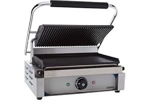 Casselin CGPRL - Grill panini plaques rainurée - lisse