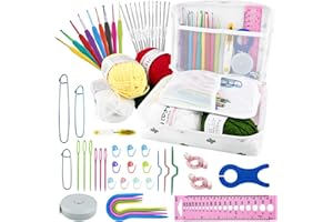 Comzantor Kit per Crochet e Borracci - 58 Pezzi Completo per Inizianti, Amigurumi, Borse DIY