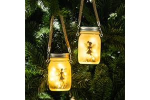 BXROIU 2 sztuki latarni solarnych w słoiku na przetwory, do użytku na zewnątrz, lampa solarna LED do ogrodu, na taras i balkon, dekoracja zewnętrzna (ciepła biel)